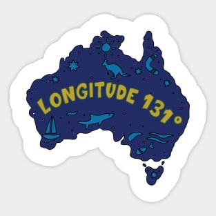 AUSSIE MAP LONGITUDE 131 Sticker